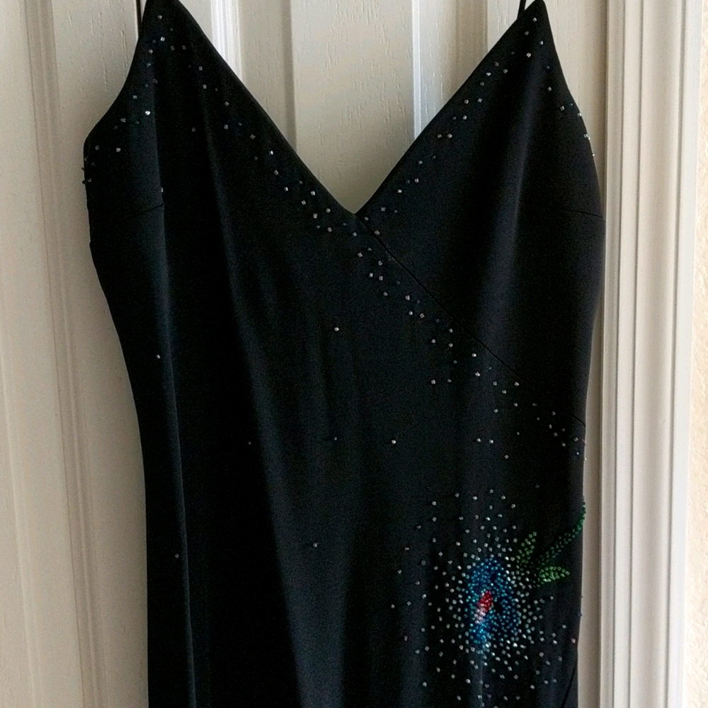 BCBG spaghetti strap dress with beads LBD